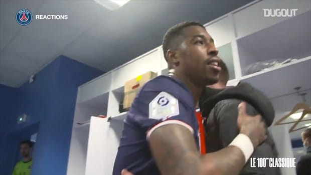 PSG celebrations after the win against Marseille